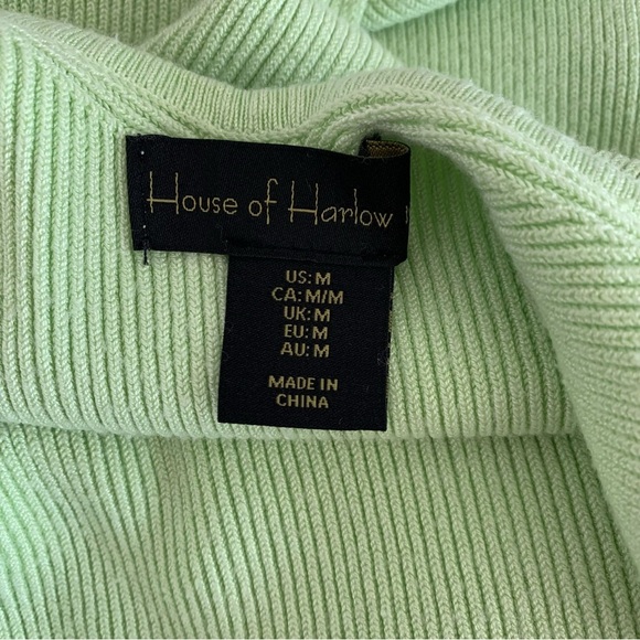 House of Harlow 1960 Green Ribbed Bodycon Maxi Dress Size Medium - Picture 11 of 13